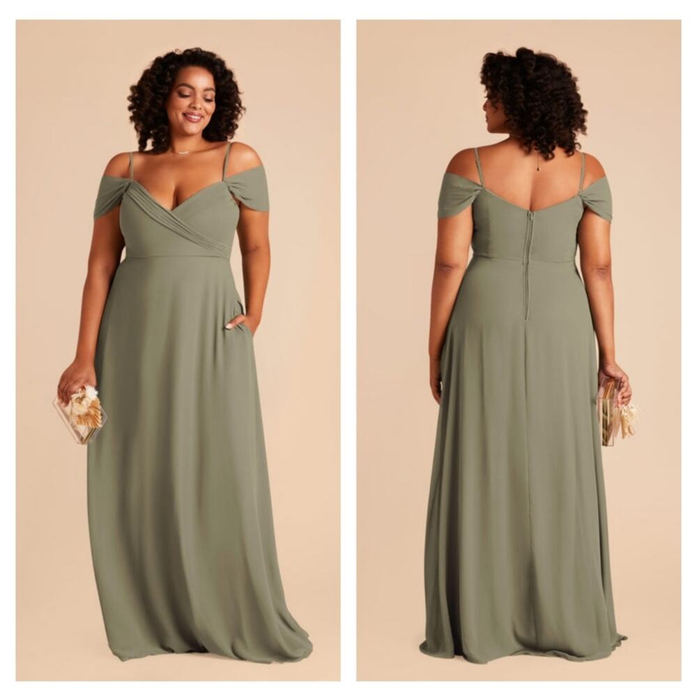 Birdy Grey Green Off-Shoulder Gown for Weddings